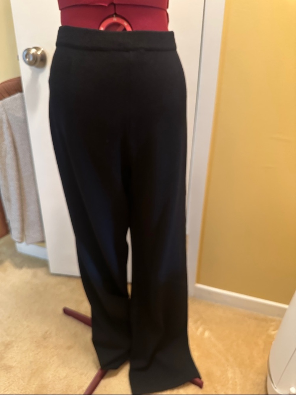 St. John Evening Black Wide-Leg Knit Pants Elegant - Picture 7 of 14